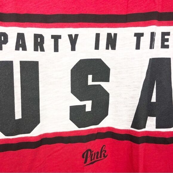 VICTORIA’S SECRET PINK | Party In the USA Red Muscle Tank Women’s Size Large - Picture 5 of 8